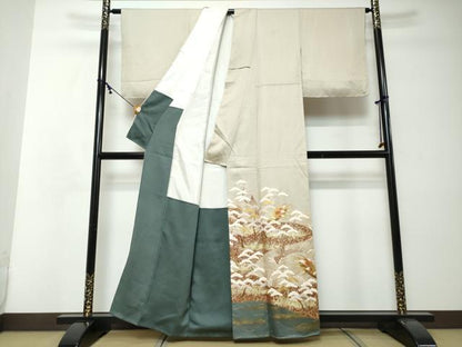 平和屋着物●豪華色留袖　立波小舟文　金彩　正絹　逸品　DABI2332ud