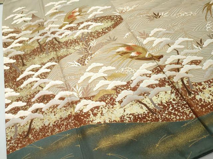 平和屋着物●豪華色留袖　立波小舟文　金彩　正絹　逸品　DABI2332ud