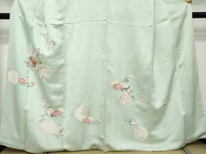 平和屋着物●訪問着　雪輪草花文　金彩　正絹　逸品　DABI2333ud