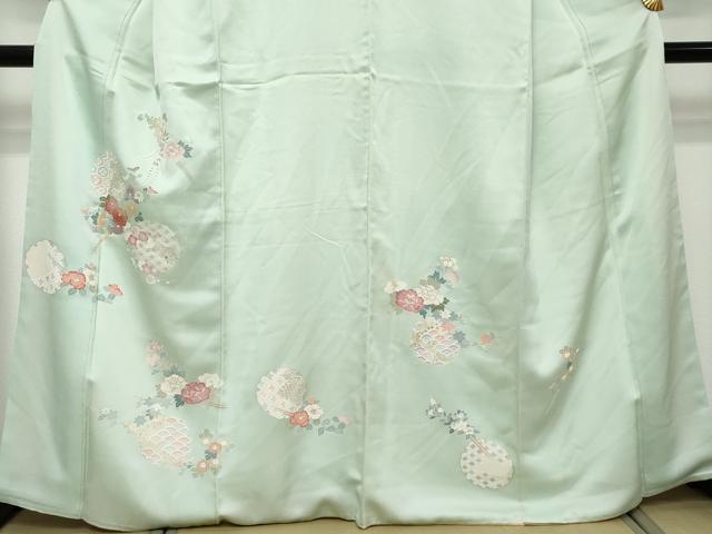 平和屋着物●訪問着　雪輪草花文　金彩　正絹　逸品　DABI2333ud