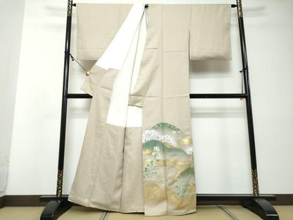 平和屋着物●豪華色留袖　遠山草花文　暈し染め　金彩　正絹　逸品　DABI2334ud