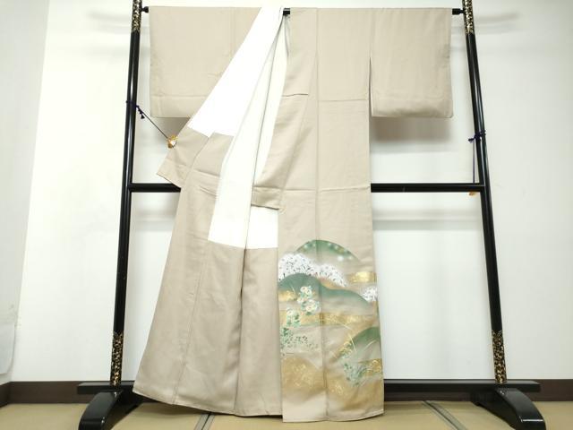 平和屋着物●豪華色留袖　遠山草花文　暈し染め　金彩　正絹　逸品　DABI2334ud