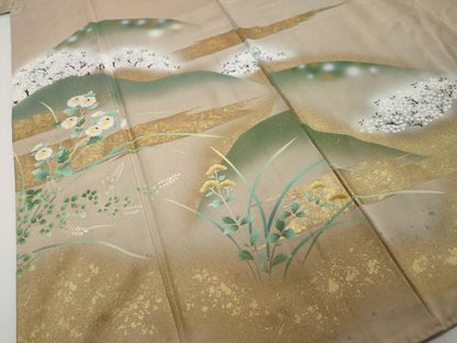 平和屋着物●豪華色留袖　遠山草花文　暈し染め　金彩　正絹　逸品　DABI2334ud
