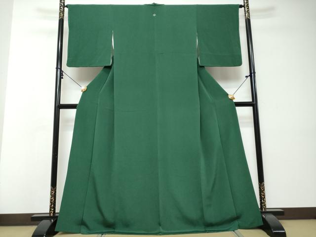 平和屋着物●上質な色無地　鉄色　鬼しぼ縮緬　正絹　逸品　DABI2336ud