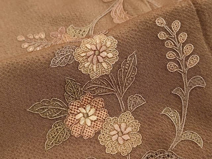 平和屋着物●中国三大刺繍　スワトウ刺繍　汕頭刺繍　総刺繍　訪問着　洋花文　鬼しぼ縮緬　やまと誂製　正絹　逸品　DABI2337ud