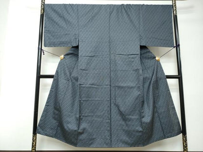 平和屋着物●男性　お召　アンサンブル　長羽織　野口　正絹　逸品　DABI2342ud