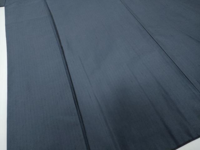 平和屋着物●男性　紬　アンサンブル　長羽織　鉄紺色　反端付き　キングサイズ　正絹　逸品　DABI2343ud