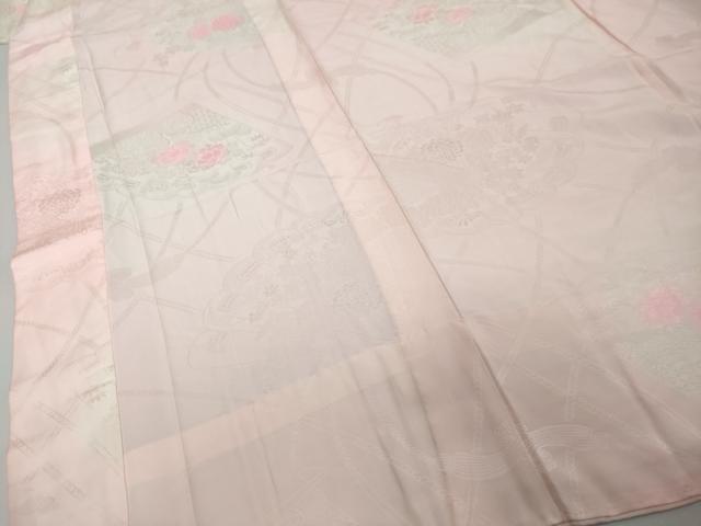 平和屋着物●振袖用長襦袢　無双仕立て　扇面草花地紋　暈し染め　正絹　逸品　DABI2351ud