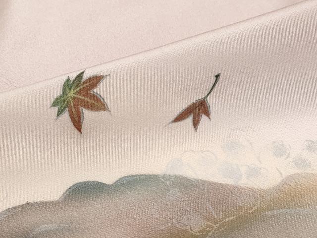 平和屋着物●訪問着　流水群れ鳥枝葉文　暈し染め　金彩　正絹　逸品　未使用　DABI2352ud