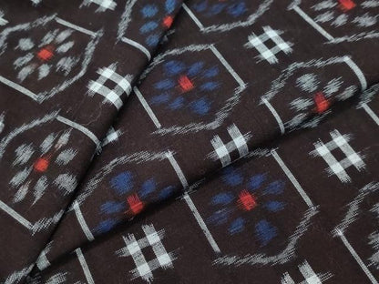 平和屋着物●久留米絣　単衣　亀甲花文　綿　逸品　DABI2364ud