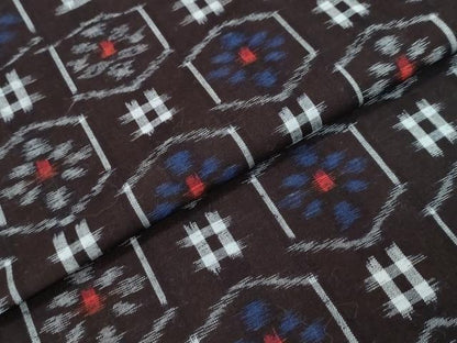 平和屋着物●久留米絣　単衣　亀甲花文　綿　逸品　DABI2364ud