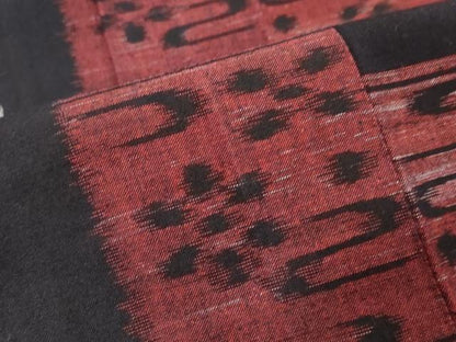 平和屋着物●久留米絣　単衣　格子花文　綿　逸品　DABI2367ud