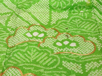 平和屋着物●訪問着　総絞り　駒刺繍　松竹梅　正絹　逸品　DABI2372ud
