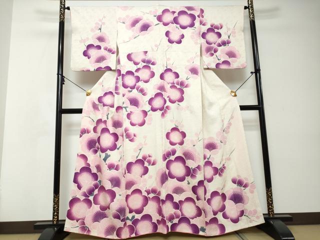 平和屋着物●名門　藤娘きぬたや・総絞り　訪問着　枝梅文　正絹　逸品　DABI2374ud