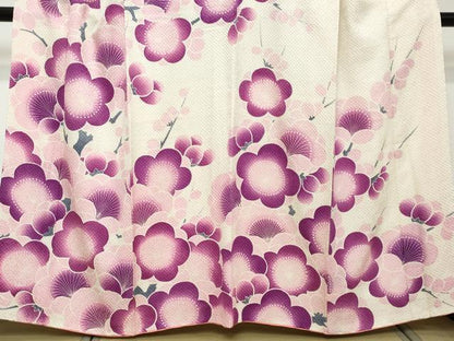平和屋着物●名門　藤娘きぬたや・総絞り　訪問着　枝梅文　正絹　逸品　DABI2374ud
