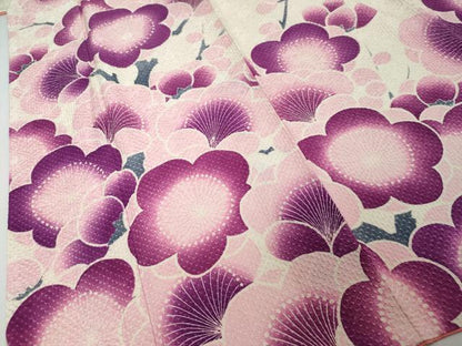 平和屋着物●名門　藤娘きぬたや・総絞り　訪問着　枝梅文　正絹　逸品　DABI2374ud
