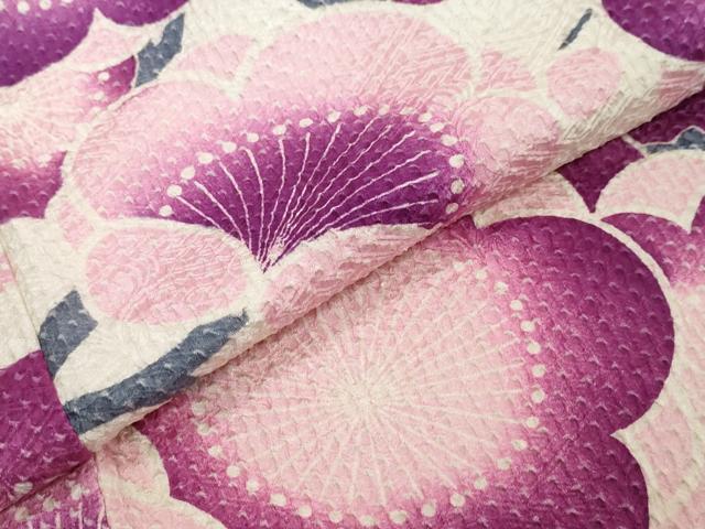 平和屋着物●名門　藤娘きぬたや・総絞り　訪問着　枝梅文　正絹　逸品　DABI2374ud