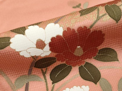 平和屋着物●訪問着　鴛鴦花文　暈し染め　金彩　正絹　逸品　DABI2378ud