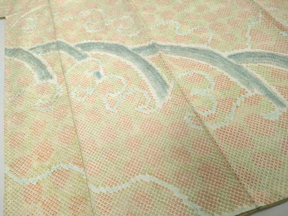 平和屋着物●訪問着　総絞り　立波文　正絹　逸品　未使用　DABI2382ud