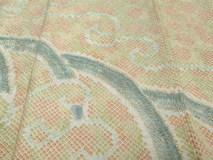 平和屋着物●訪問着　総絞り　立波文　正絹　逸品　未使用　DABI2382ud