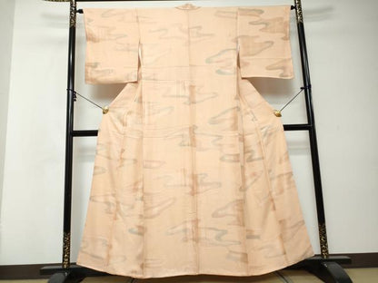 平和屋着物●上質な小紋　地紋起こし　霞文　正絹　逸品　DABI2384ud