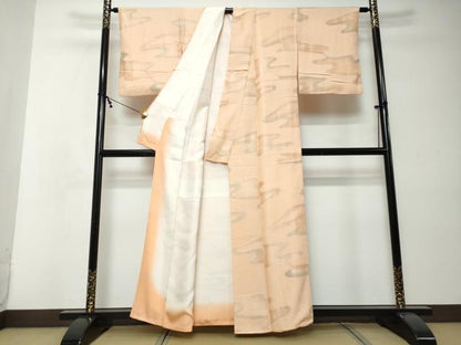 平和屋着物●上質な小紋　地紋起こし　霞文　正絹　逸品　DABI2384ud