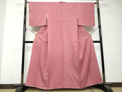 平和屋着物●上質な小紋　南天文　金彩　正絹　逸品　DABI2389ud