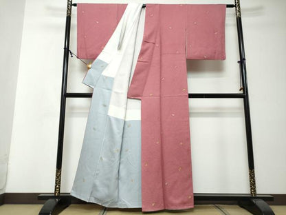 平和屋着物●上質な小紋　南天文　金彩　正絹　逸品　DABI2389ud