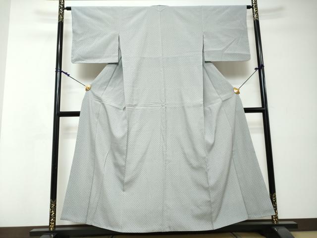 平和屋着物●本塩沢　背抜き仕立て　十字絣　正絹　逸品　DABI2392ud