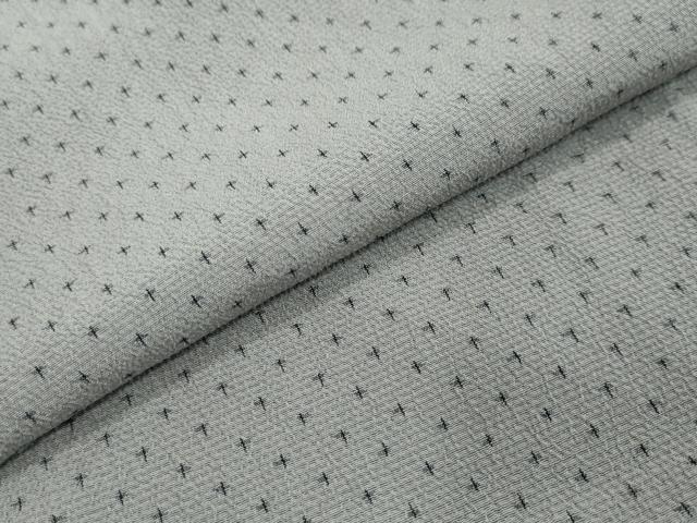 平和屋着物●本塩沢　背抜き仕立て　十字絣　正絹　逸品　DABI2392ud