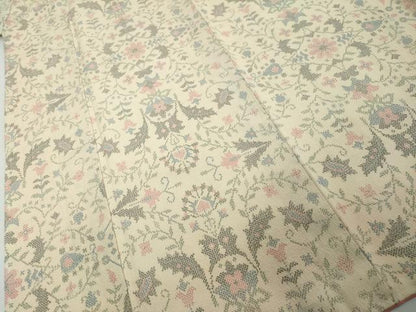 平和屋着物●本塩沢　洋花文　正絹　逸品　DABI2394ud