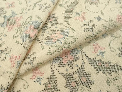 平和屋着物●本塩沢　洋花文　正絹　逸品　DABI2394ud