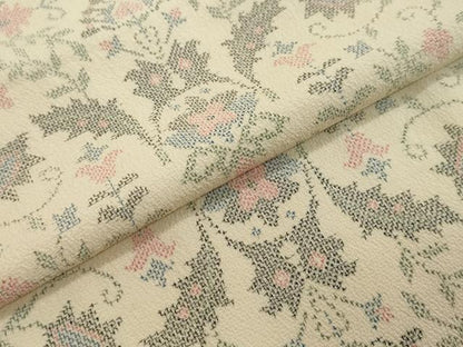 平和屋着物●本塩沢　洋花文　正絹　逸品　DABI2394ud