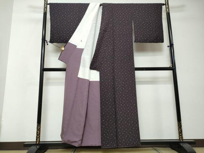 平和屋着物●上質な小紋　箔散らし文　正絹　逸品　DABI2398ud