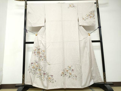 平和屋着物●訪問着　更紗花文　金彩　正絹　逸品　DABI2402ud