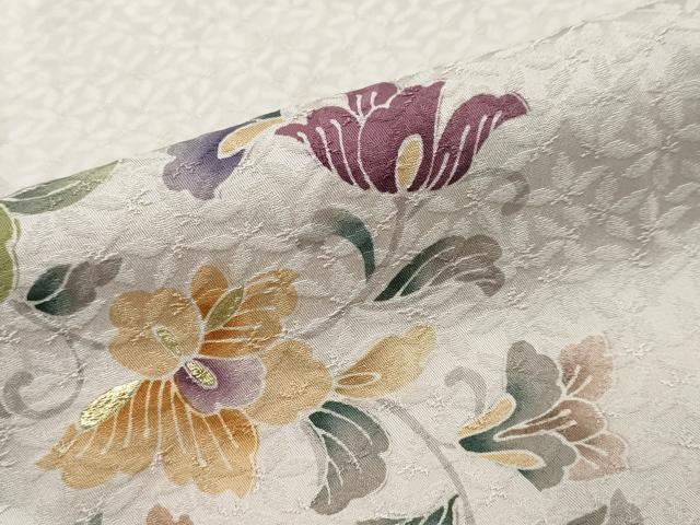 平和屋着物●訪問着　更紗花文　金彩　正絹　逸品　DABI2402ud