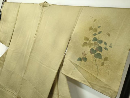 平和屋着物●訪問着　刺繍　蔦の葉文　暈し染め　正絹　逸品　DABI2408ud