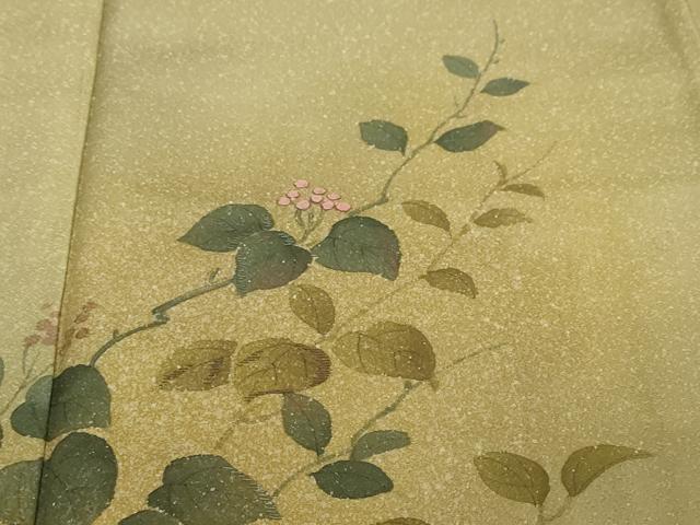平和屋着物●訪問着　刺繍　蔦の葉文　暈し染め　正絹　逸品　DABI2408ud