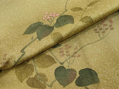 平和屋着物●訪問着　刺繍　蔦の葉文　暈し染め　正絹　逸品　DABI2408ud