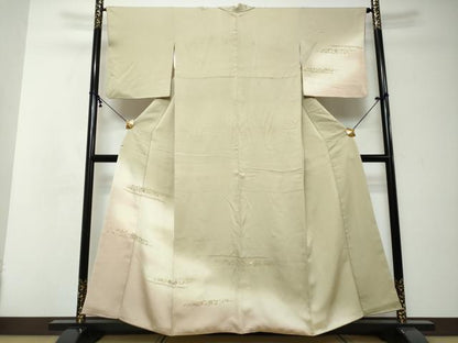 平和屋着物●訪問着　駒刺繍　箔散らし文　暈し染め　金銀彩　正絹　逸品　DABI2409ud