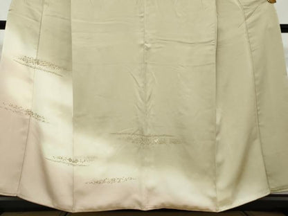 平和屋着物●訪問着　駒刺繍　箔散らし文　暈し染め　金銀彩　正絹　逸品　DABI2409ud