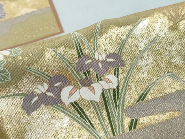 平和屋着物●豪華色留袖　駒刺繍　地紙飛鶴草花文　暈し染め　金彩　正絹　逸品　DABI2411ud