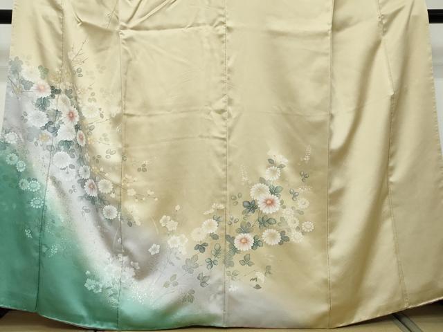 平和屋着物●訪問着　草花文　暈し染め　金彩　正絹　逸品　DABI2414ud
