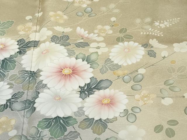 平和屋着物●訪問着　草花文　暈し染め　金彩　正絹　逸品　DABI2414ud