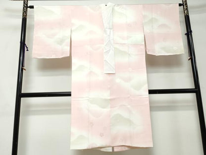 平和屋着物●長襦袢　無双仕立て　舞桜地紋　暈し染め　正絹　逸品　DABI2418ud