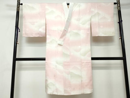 平和屋着物●長襦袢　無双仕立て　舞桜地紋　暈し染め　正絹　逸品　DABI2418ud