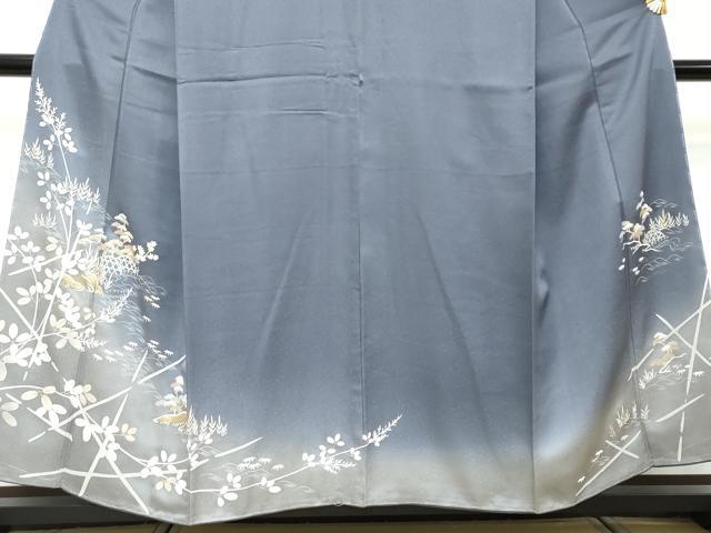 平和屋着物●訪問着　駒刺繍　流水草花籬文　暈し染め　金彩　そごう百貨店扱い　正絹　逸品　未使用　DABI2419ud