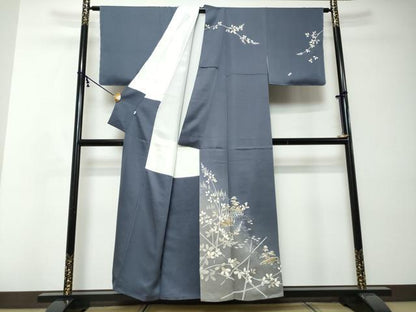 平和屋着物●訪問着　駒刺繍　流水草花籬文　暈し染め　金彩　そごう百貨店扱い　正絹　逸品　未使用　DABI2419ud