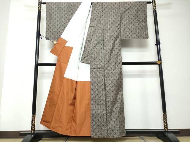 平和屋着物●本場大島紬　9マルキ　麻の葉文様　正絹　逸品　未使用　DABI2423ud
