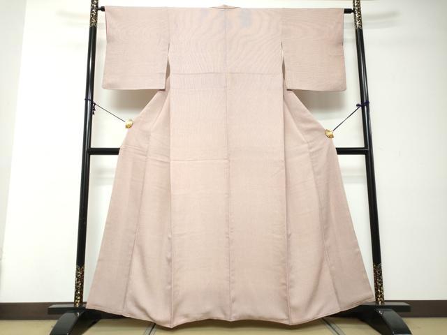 平和屋着物●江戸小紋　万筋　臙脂色×白梅鼠色　正絹　逸品　DABI2424ud